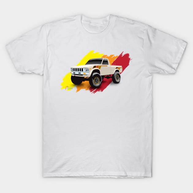 Toyota 1983 4x4 SR5 Hilux Pickup Truck T-Shirt by 6thGear